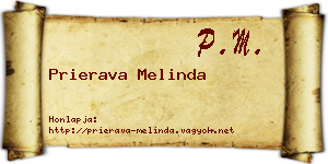 Prierava Melinda névjegykártya